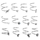  12 Pcs Stainless Steel Double Ring Nose Earrings Simple Jewelry (steel Color)
