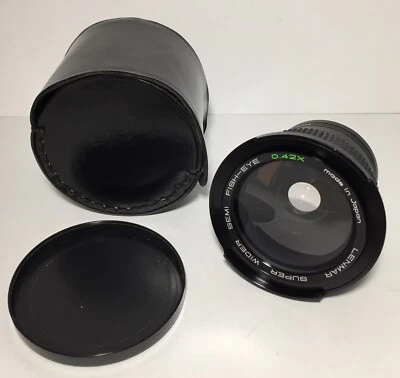 Lenmar Super Wide Angle Semi Fish-Eye 0.42x Lens Japan 55mm Macro With Case - Image 1 of 4