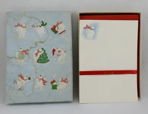 Sobres rojos vintage de oso de Navidad con notas de buzón de papelería con sello - Imagen 1 de 5