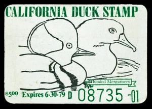 Scott CA9 1978 $5.00 Hooded Mergansers California Duck Stamp Unused NG Cat $80 - Picture 1 of 1