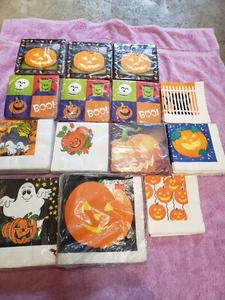 Halloween Paper Cocktail & Lunch Napkins Lot Of 14. Different Patterns. 11 NEW. - Picture 1 of 2