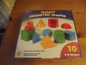 NEW GIANT GEOMETRIC SHAPES ten 3-D shapes EDUCATIONAL AGE 5+ by LAKESHORE sealed