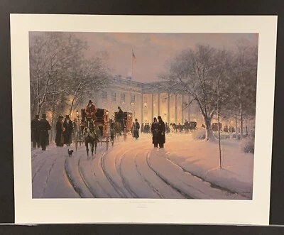 Impressão assinada por G. Harvey Lmtd Ed “Uma noite com o presidente” certificado de autenticidade da Casa Branca - Imagem 1 de 4