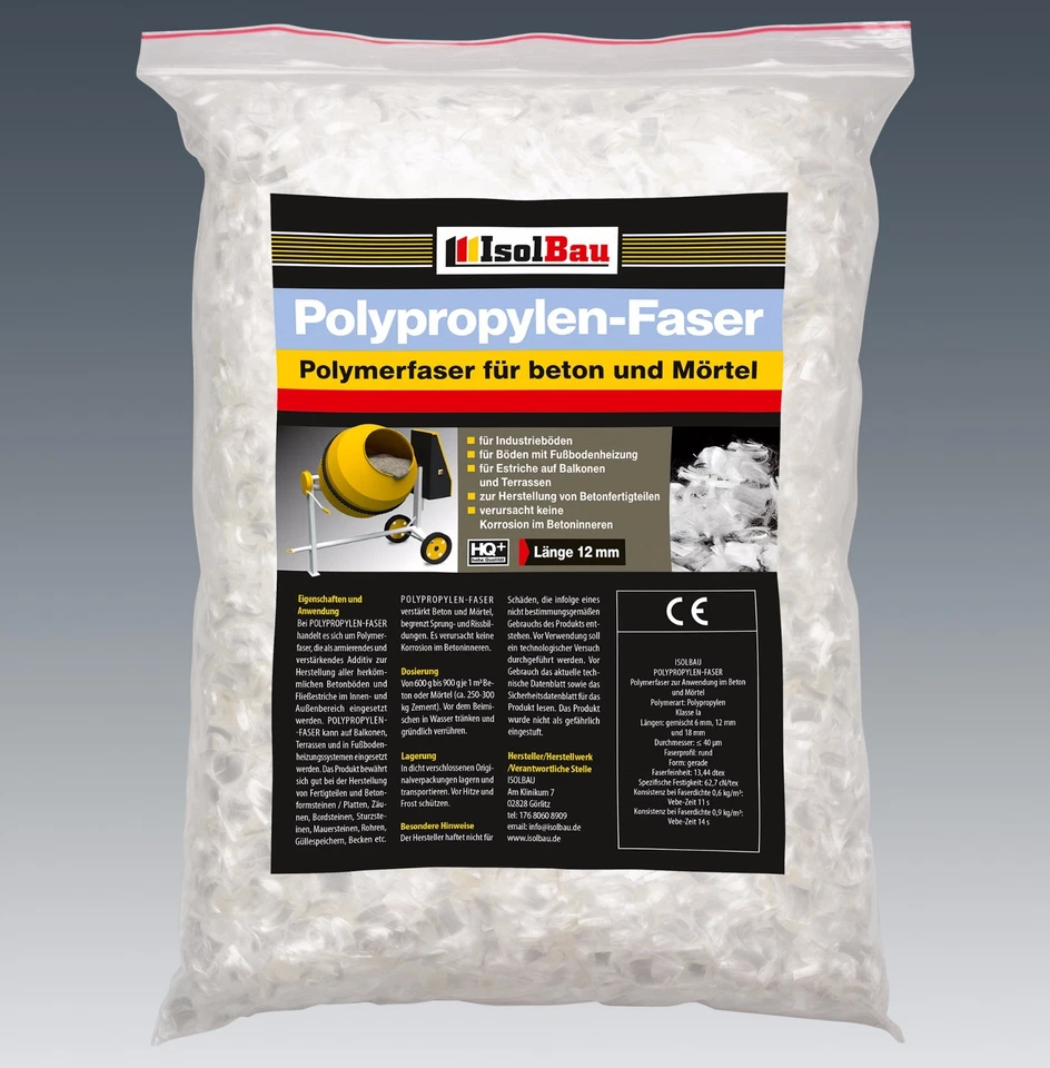 Polypropylenfasern Estrichfasern 3000 g PP Faser Beton-Fasern Markenprodukt