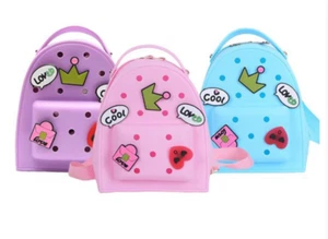 Kids Cute Silicone Backpack With CrocCharms Lightweight - Preschool Kindergarten - Picture 1 of 10