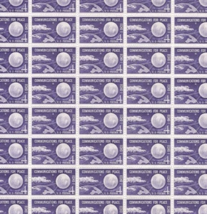 #1173 1960 Communications for peace 4 cent ECHO 1 Full mint sheet of 50 MNH OG - Picture 1 of 1