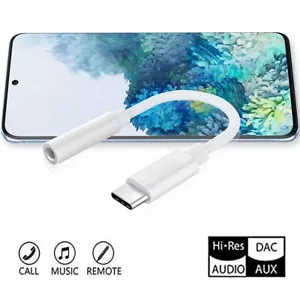 USB-C Type-C to 3.5mm Aux Cable Adapter for Samsung S24/S23/S22/S21/S20 Ultra 5G - Picture 1 of 7