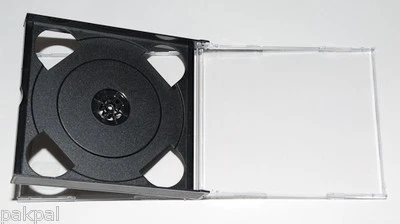 PLAYSTATION 1 CASES BY PAKRITE 2 PCS QUAD 4-CD JEWEL CASES & 4 CLEAR TRAYS FOR PLAYSTATION 1, PSC73+KC02PK CDA