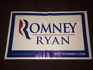 Letrero de patio para todo clima campaña del presidente republicano Mitt Romney Paul Ryan 2012 - Imagen 1 de 1