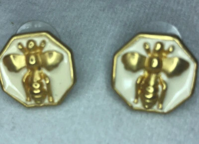 Pendientes Stephanie Fornash Esmalte Tono Dorado Abeja Insecto Poste Foto 1 de 2
