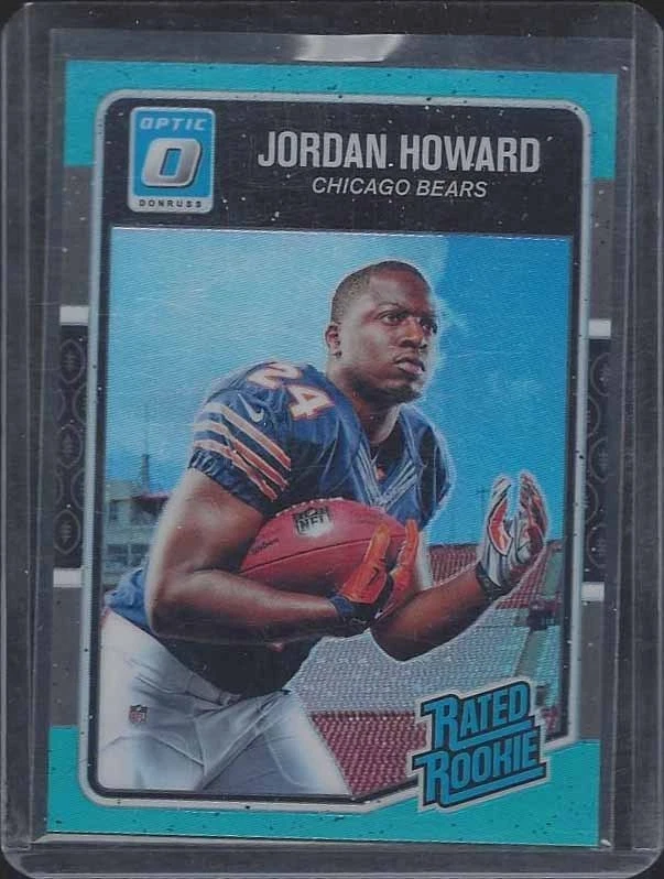 JORDAN HOWARD 2016 DONRUSS OPTIC TEAL AQUA HOLO BEARS ROOKIE RC #D /299