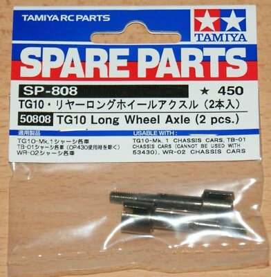 Tamiya 50808 TG10 Long Wheel Axle (2 Pcs.) (WR02/WR02G/Wild Willy 2/GF-01/TT02T)