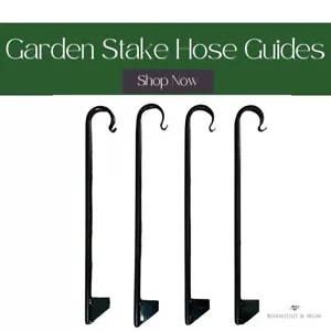 Hose Guides Garden Plant Stakes | Wrought Iron Metal Stakes | Powder Coated - Picture 1 of 15