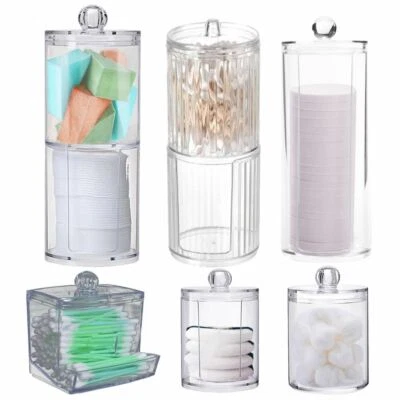 Cosmetic Organizer Makeup Cotton Pad Swab Case Holder Storage Box Container