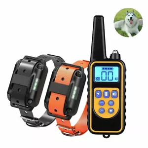 Collar de entrenamiento para perros mascotas con control remoto recargable impermeable choque anti ladridos 800M - Imagen 1 de 12