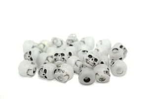 50 x Acrylic Skull Pony Beads 11 x 9mm - Picture 1 of 5