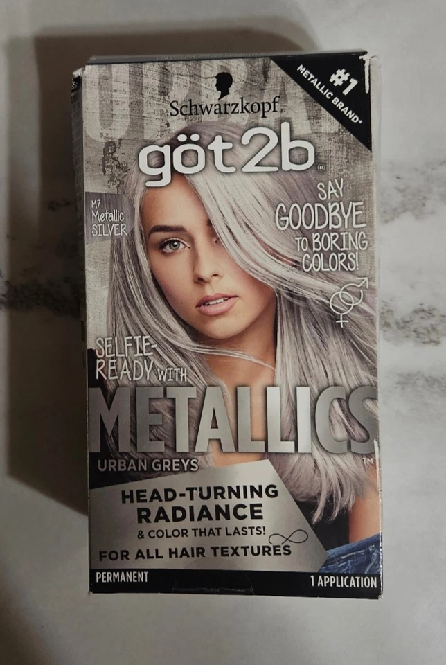 Schwarzkopf Got2b Metallics Permanent Hair Color Kit #M71 METALLIC SILVER - Image 1 of 1