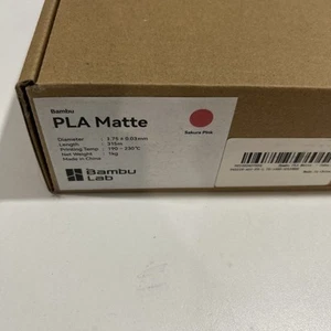 Bambu Lab PLA Matte Filament Spool - 1.75 .03mm For 3D Printer SAKURA PINK - Bild 1 von 2