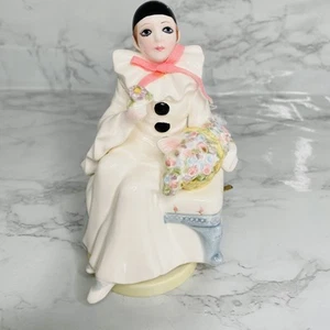 Vtg Schmid Porcelain Rotating Wind Up Musical French Clown”Pierrot Love” Music - Picture 1 of 9