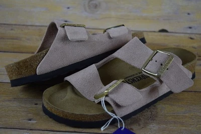 NIB! Womens Birkenstock Arizona BS Light Rose Double Buckle Suede Sandals sz 37 - Image 1 of 4