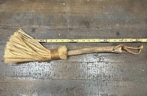 Primitive Handmade Witch Broom 21” – Rustic Driftwood & Sisal Decor or Prop - Picture 1 of 9