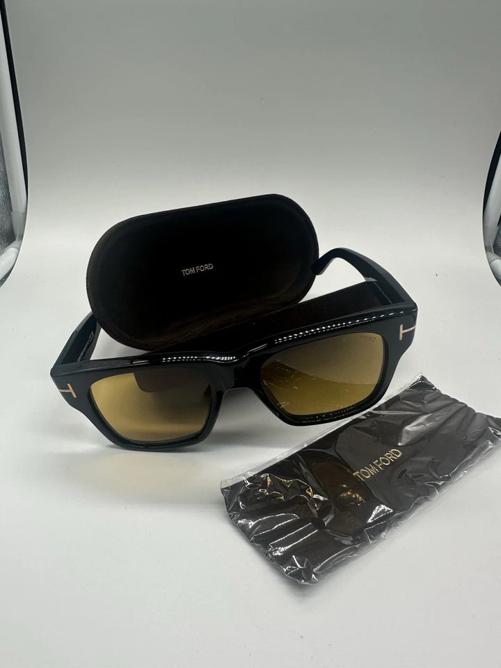 TOM FORD TF 1280 Caine-02 Sunglasses 01E Black/Yellow lenses 53 New - Image 1 of 4