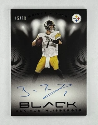 Panini Black Ben Roethlisberger 2020 luces brillantes automático/10 Pittsburg Steelers Foto 1 de 2