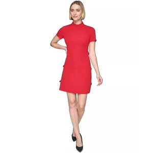 KARL LAGERFELD PARIS Women's Bow-Trim Sheath Dress In Red - Picture 1 of 2
