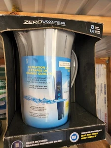 NEW-Zero Water 8 Cup Round Ready Pour Filter Pitcher   (ZR-0810G) - Picture 1 of 2