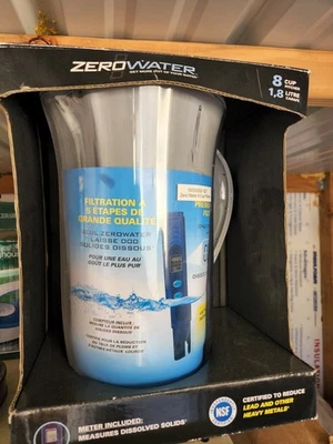 NEW-Zero Water 8 Cup Round Ready Pour Filter Pitcher   (ZR-0810G) - Image 1 of 2