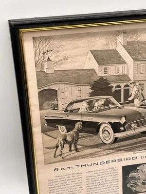 1955 Ford Thunderbird Ad print Framed 6 a.m. Thunderbird Time - Image 1 of 3