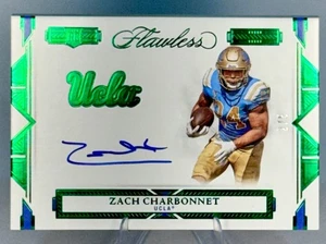 2023 Panini Flawless ZACH CHARBONNET Team Logo Signatures Emerald Green /5 UCLA - Picture 1 of 4