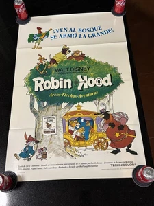 Vintage 1973 Disney Movie Poster - Robin Hood - Spanish - One Sheet - Picture 1 of 8