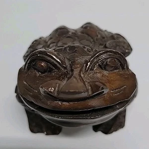 Heavy Antique Chinese tea Toad Carved Statue - Picture 1 of 12