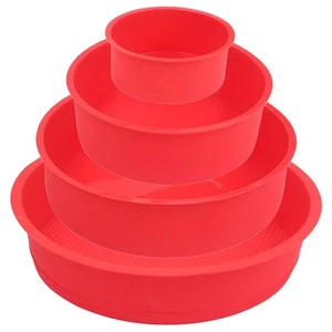 Silicone Mould for Baking Nonstick Layer Cakes Bakeware Round Cake Pans Choco... - Picture 1 of 6
