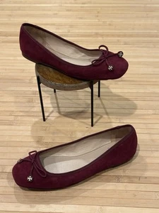 Tory Burch Laila Driver Ballet Flat con Fiocco in Borgogna Donna 7 M 🌺 - Foto 1 di 10