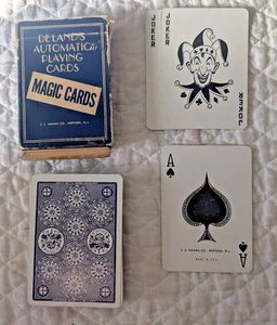 Vintage DELAND'S AUTOMATIC PLAYING CARDS for Magic Copyright 1913 54 Karten - Bild 1 von 2
