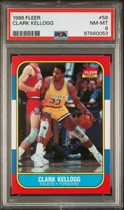 Fleer 1986-87 - Clark Kellogg #58 PSA 8 casi nuevo-como nuevo  - Imagen 1 de 2