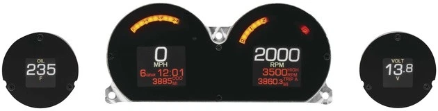 Dakota Digital MLX Series 4-Gauge Kit Black #MLX-8414 Harley Davidson - Image 1 of 1