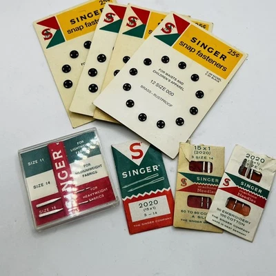 Lote Mixto de Agujas para Máquina de Coser Vintage Botones a Presión Cantante Años 50 60 Efímeros Foto 1 de 4