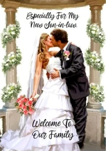 An meinen Schwiegersohn am Hochzeitstag Willkommen in der Familie A5 Kartenfeier - Bild 1 von 4