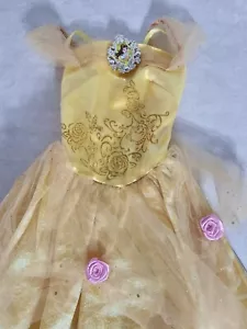 Vestido Jakks Pacific Disney Belle Niñas Largo Cintura 24 in 6 Cosplay Usado - Imagen 1 de 15