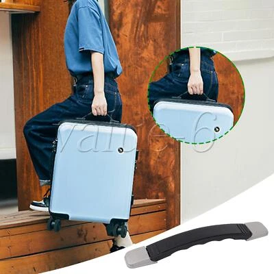 Repuesto de manija de equipaje de maleta de plástico con soportes y tornillos negro B018 Foto 1 de 4