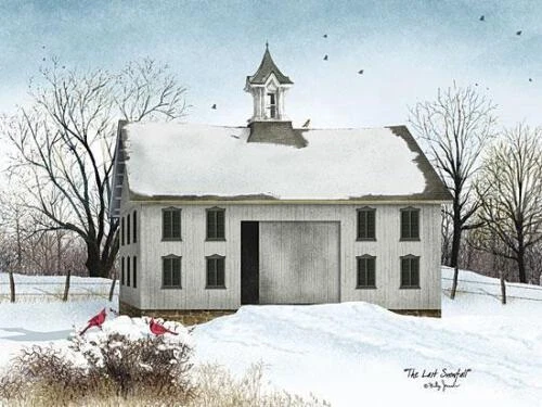 Billy Jacobs The last snowfall Farm Cardinal Paper Art Print 12 x 9 - Image 1 of 1