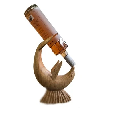 Delphin Flaschenhalter Holz Detailreich Deko Flasche  - Bild 1 von 3