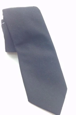 $115 Bloomingdales Mens Black Solid Cotton Tie Classic Skinny Necktie 58x1.75 - Image 1 of 4