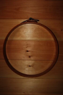 Norwood Fremont Michigan 17" Round Cherry Wood Hand Quilting Hoop w/ Bungee - Image 1 of 4