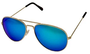 Tony Hawk Men Gold Sunglass Metal Aviator, Blue Flash Lens 47 2 - Picture 1 of 11