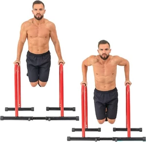 Dip Stand Station Adjustable Height & Width Strength Training Home Gym Fitness - Picture 1 of 5