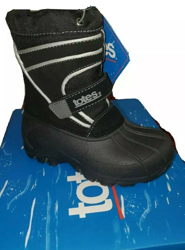 Totes Kids Toddler Girl/boy Black Snow Winter BOOTS Waterproof Size 9 Med